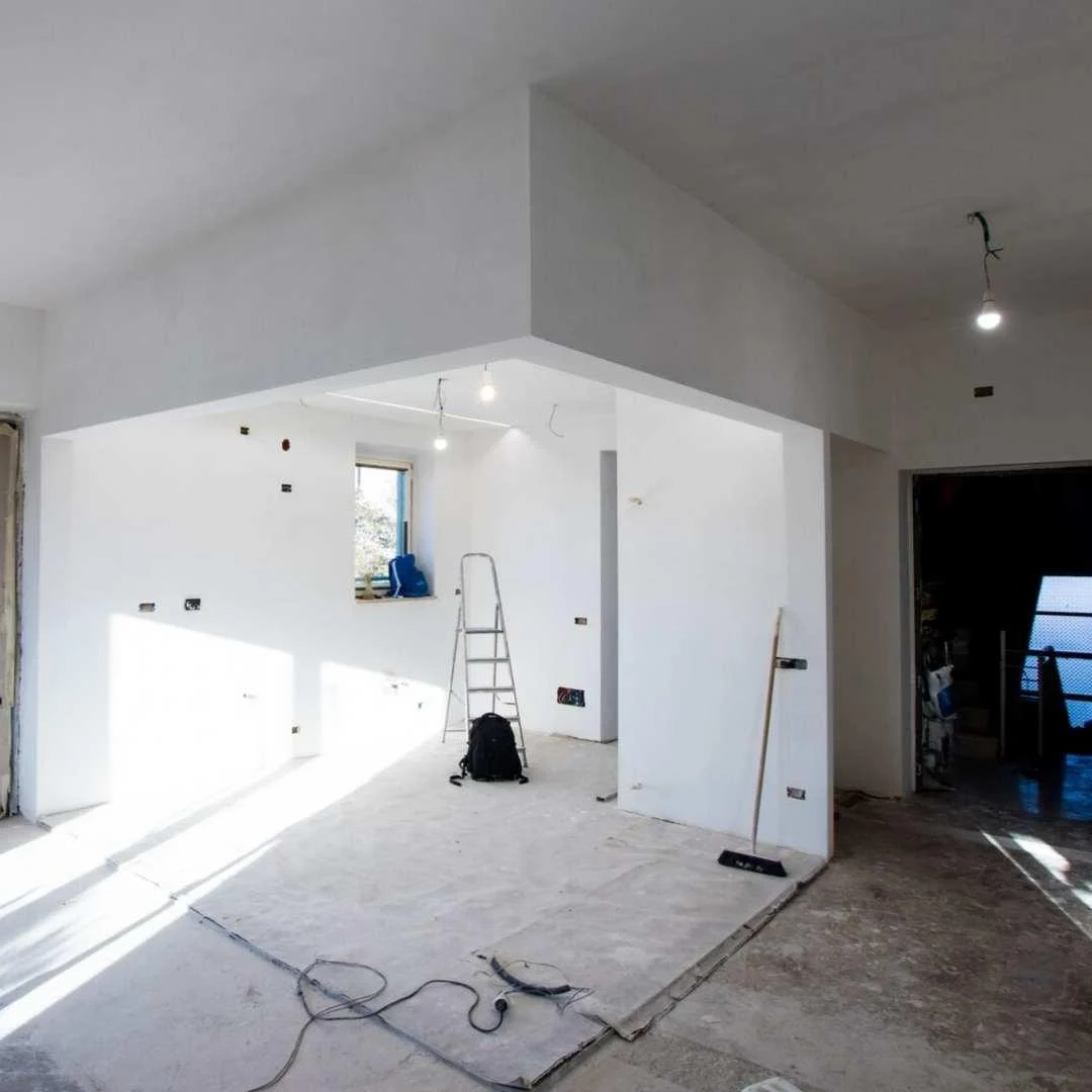 New office partition walls with bulkhead detail